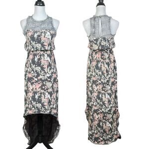 Winter Kate | NWT Seraphina Printed Silk Crepe Iden Hi Low Sleeveless Maxi Dress